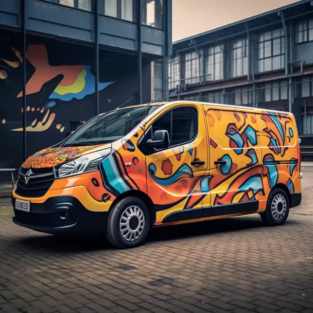 Opel Vivaro folieren mit Graffiti Motiv Design