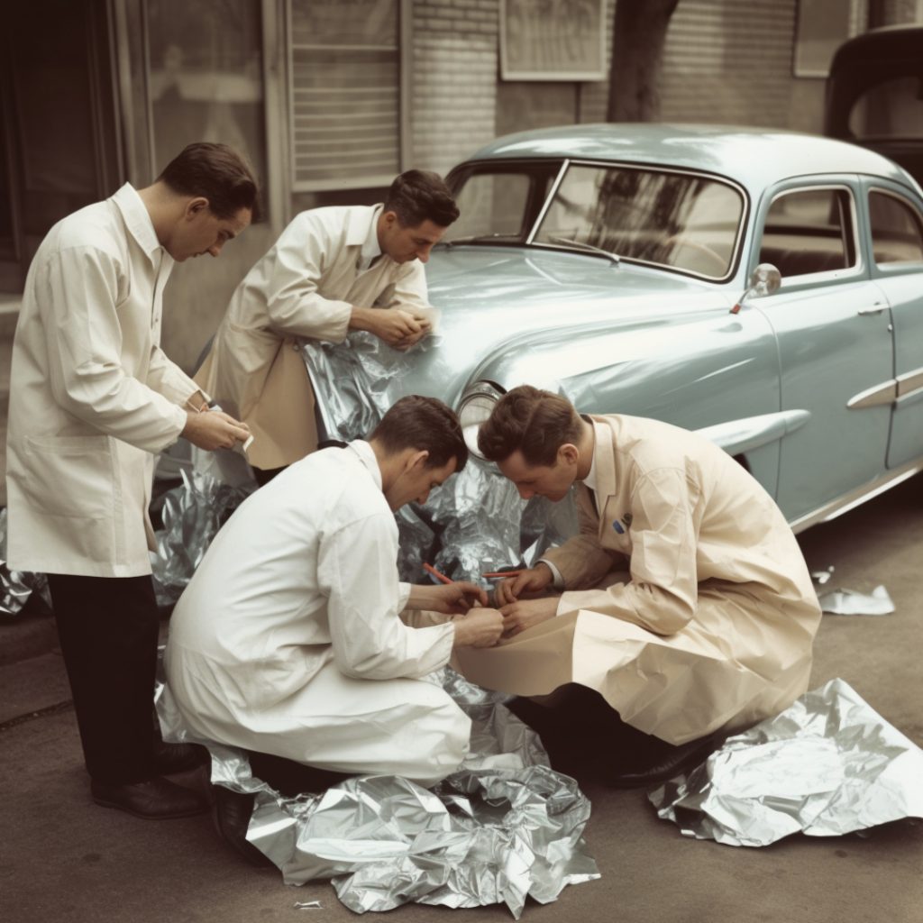 Folierung eines Autos in den 1950ern
